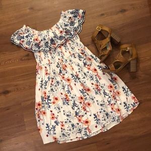 Xhilaration off the shoulder floral dress size m